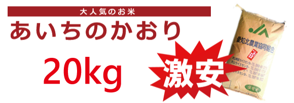 大人気のお米　あいちのかおり　20kg　激安！